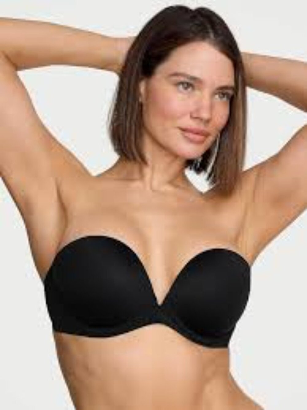 Victoria's Secret Black Strapless Push-Up Bandeau Bra Size 34 B